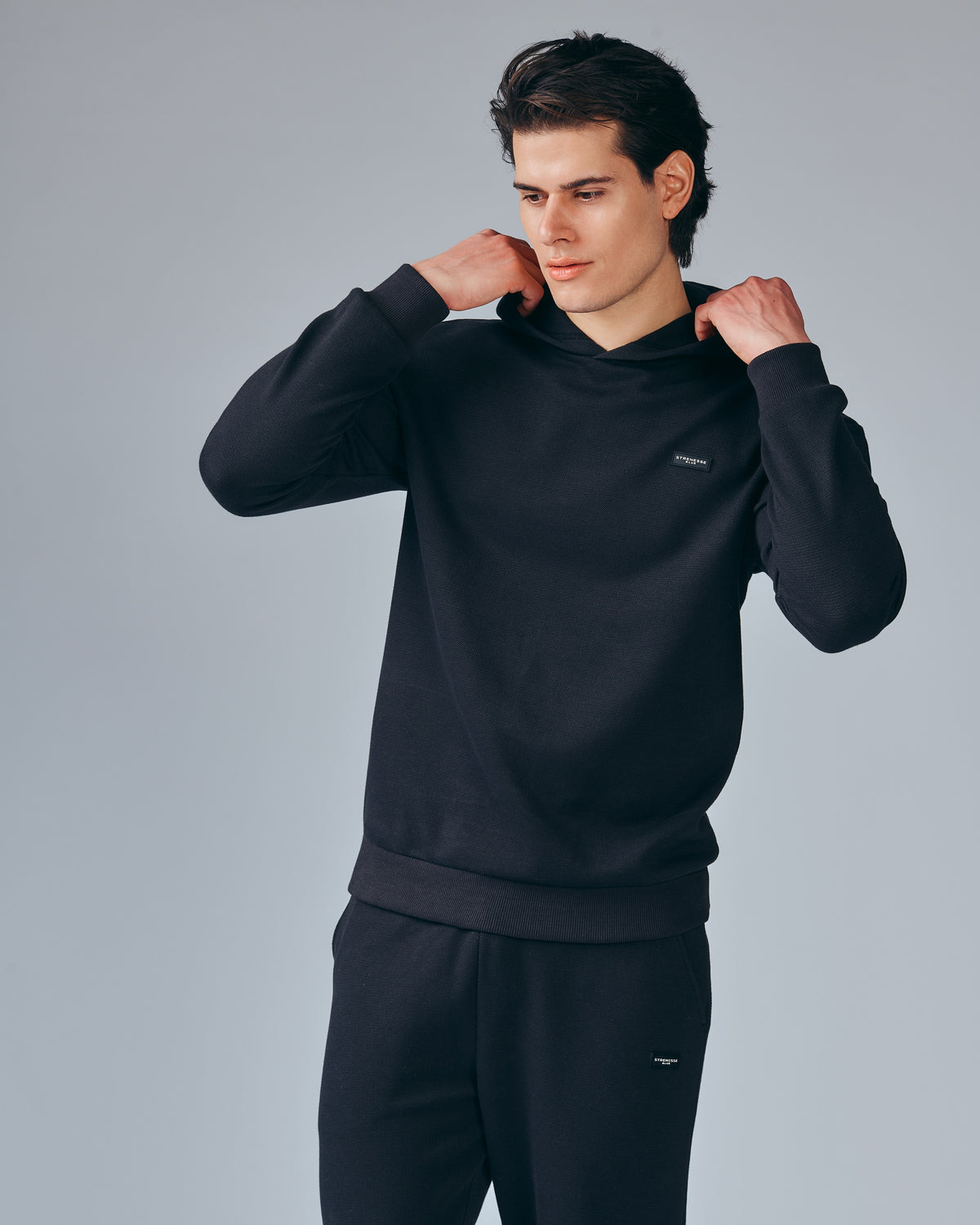 Sweatpullover Piqué - Schwarz