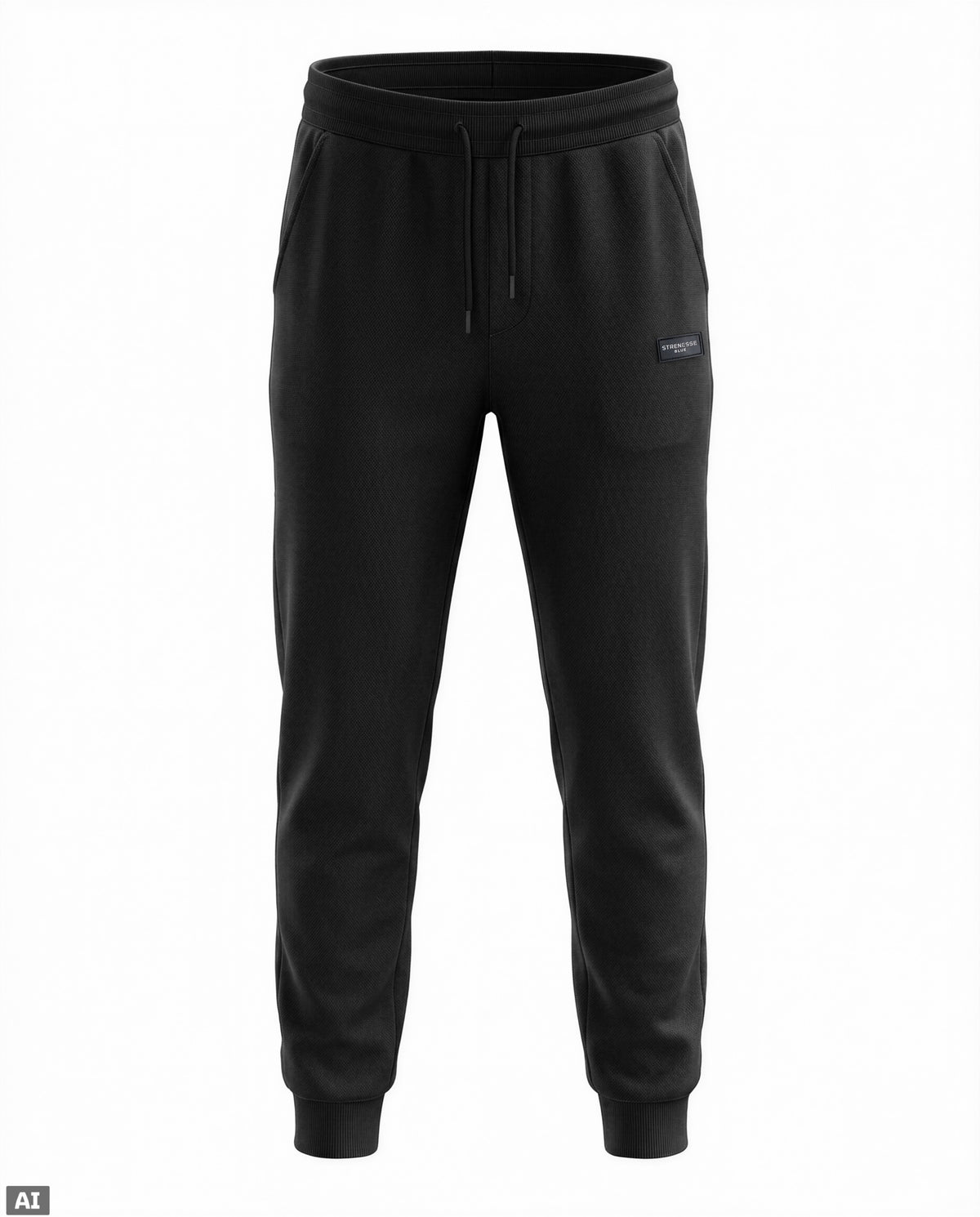 Piqué sweatpants - black