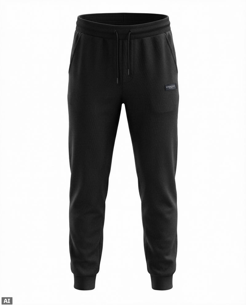Piqué sweatpants - black