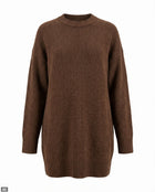 Knitted dress - Brown melange