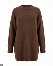 Knitted dress - Brown melange
