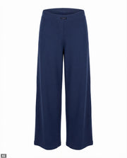 Wide-leg scuba trousers - Navy