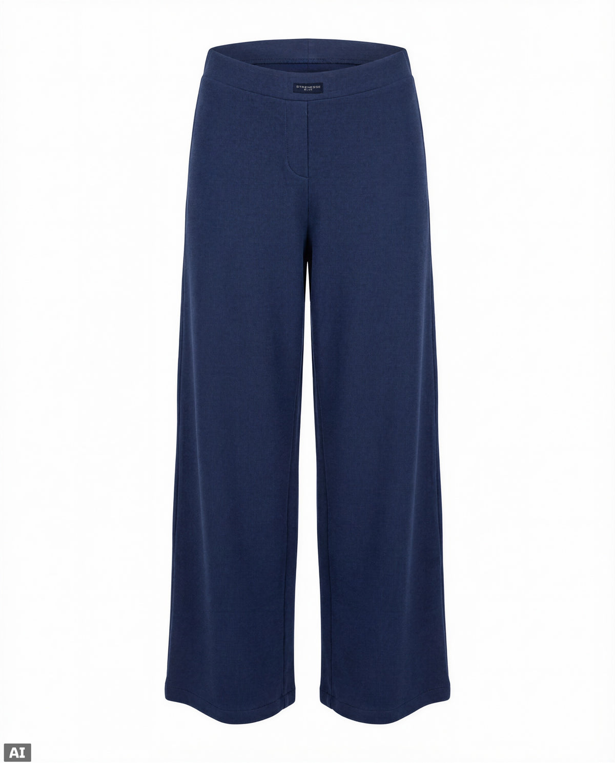 Wide-leg scuba trousers - Navy