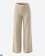 Wide-leg scuba trousers - beige