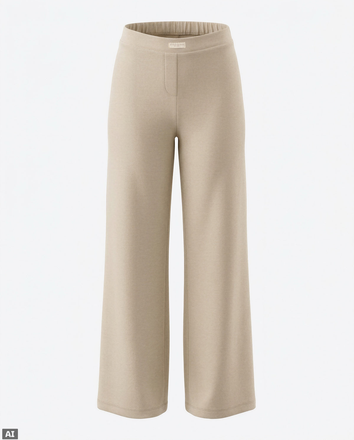 Wide-leg scuba trousers - beige