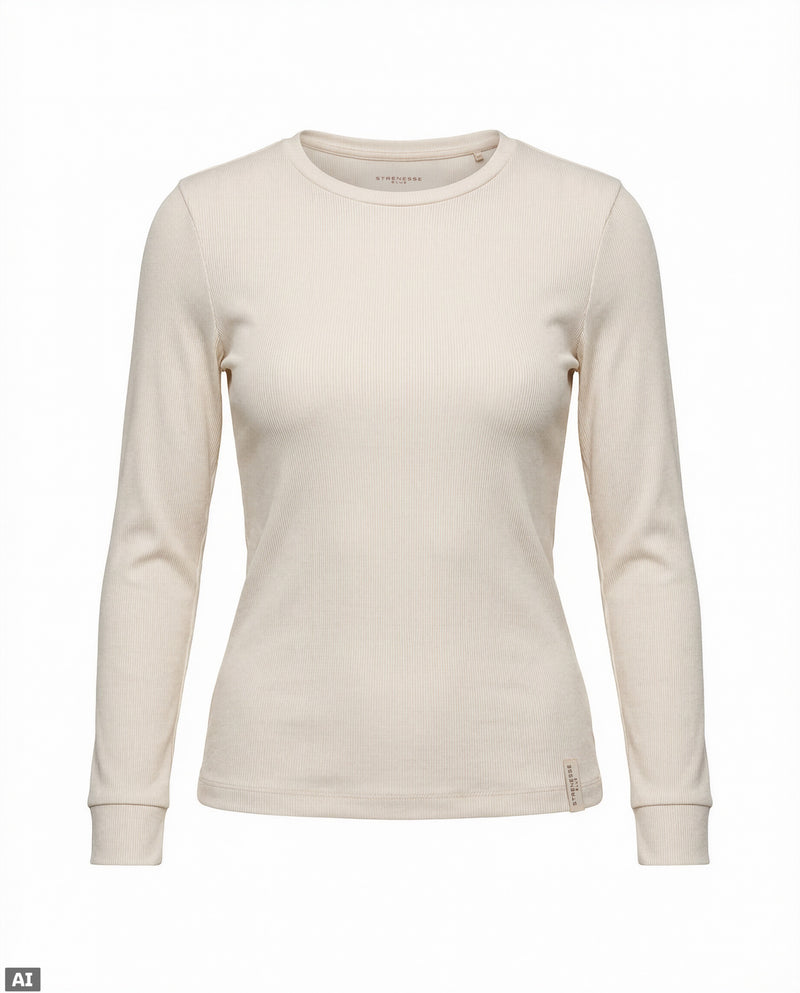 Viscose long-sleeve shirt - beige