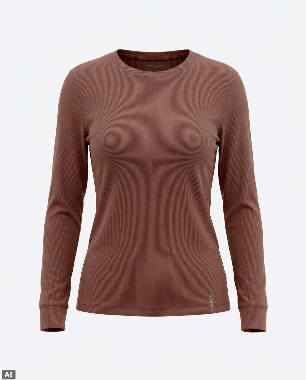 Long-sleeve viscose shirt - Brown