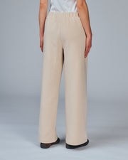 Wide-leg scuba trousers - beige