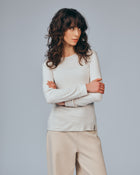 Viscose long-sleeve shirt - beige