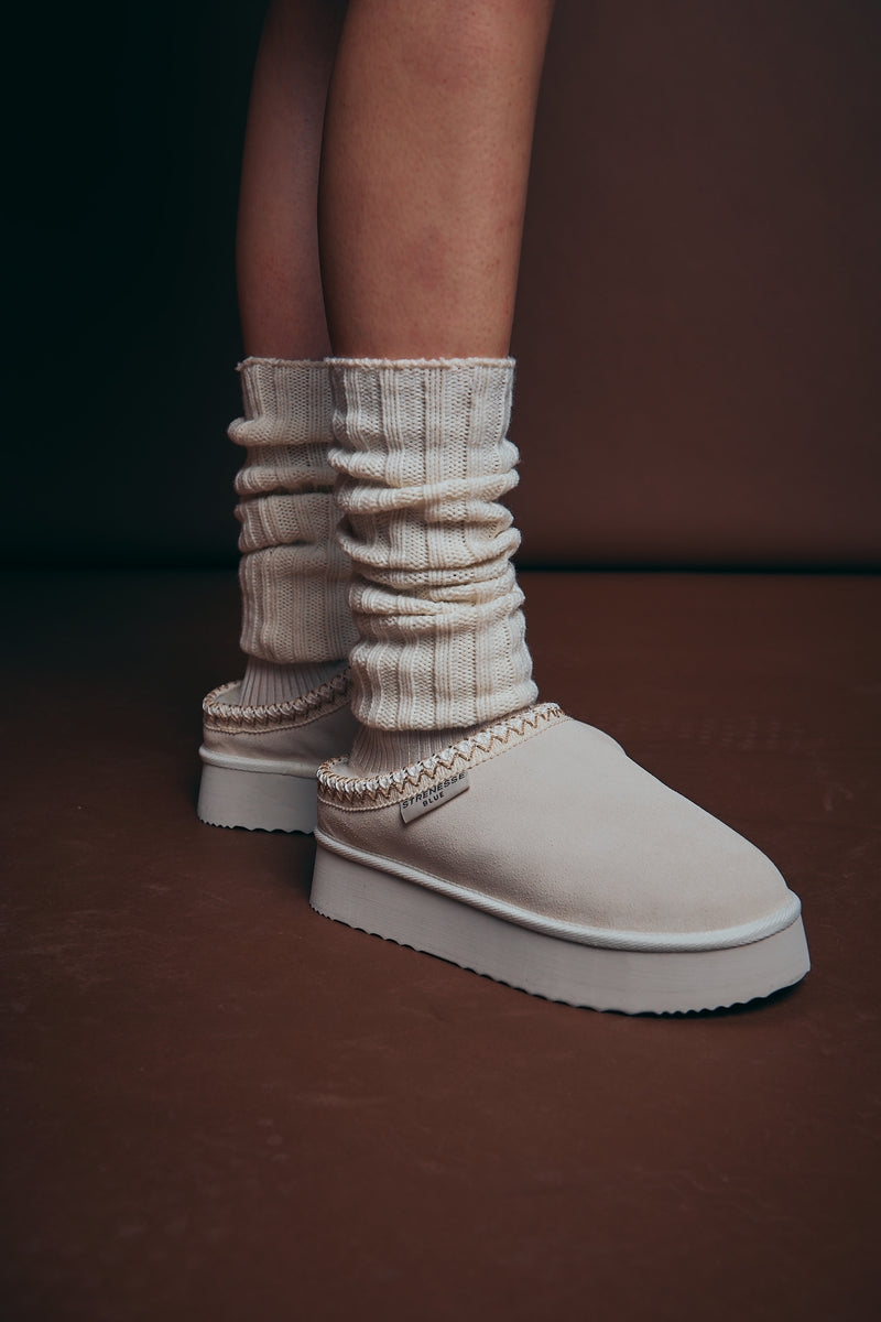 Micro Boot Leather Sheepskin - Beige