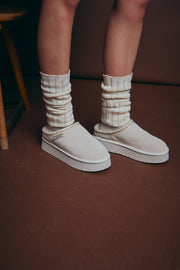 Micro Boot Leather Sheepskin - Beige