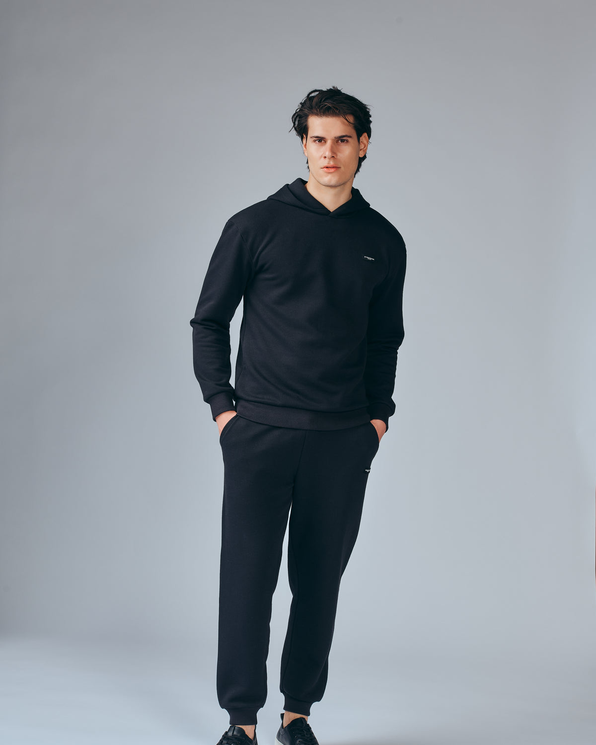 Piqué sweatpants - black