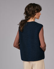Sherpa fleece vest - navy